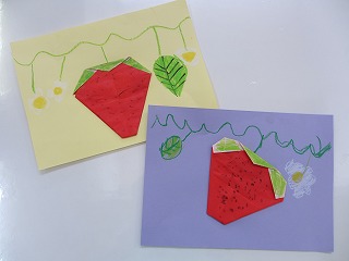 折り紙製作 イチゴ 甲府西幼稚園のブログ